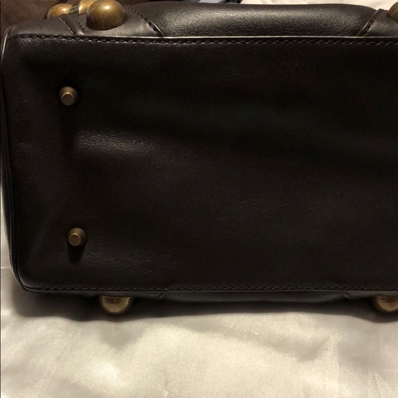 Brown Burberry cow leather satchel with hardware - Picture 5 of 8